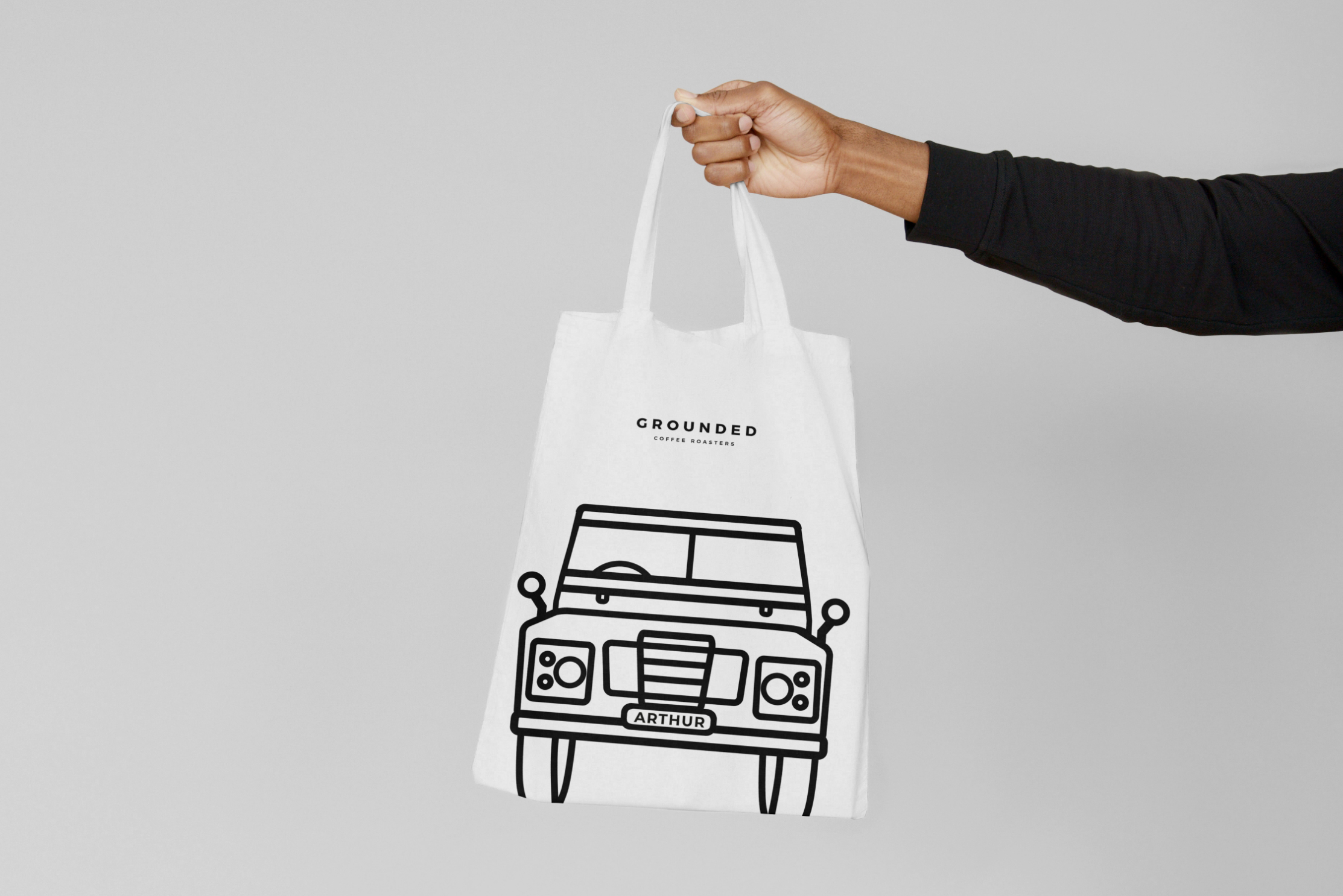 grounded Canvas Bag with Hand Mockup